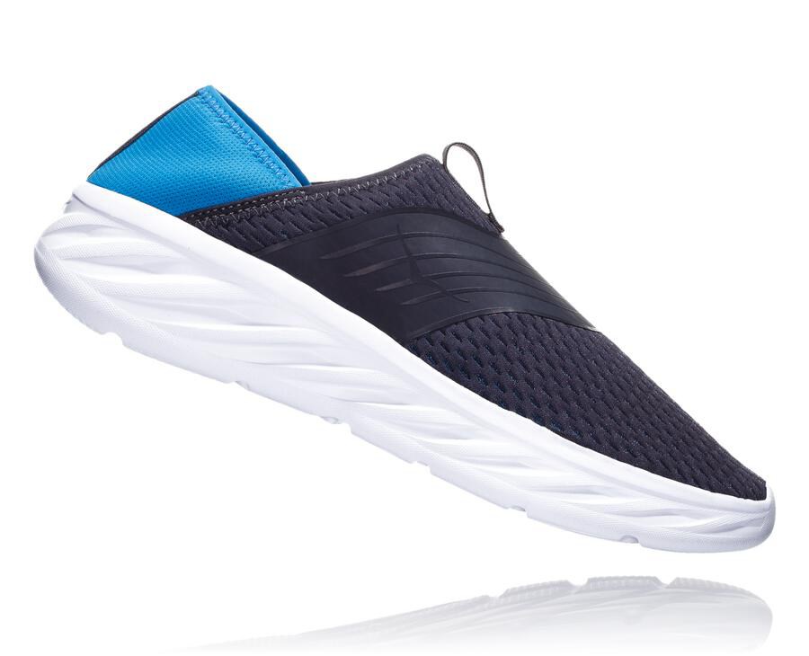 Hoka One One Ora Recovery Sandaler Herr - Marinblå/Vita - DAWBP-1428